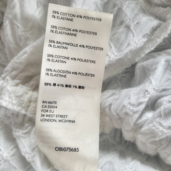 Free People Lady Bug Pointelle Long Sleeve Smocked Sweetheart Milkmaid Crop Top - Picture 15 of 16